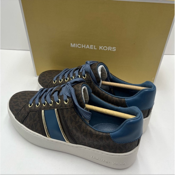 MICHAEL KORS Poppy stripe lace up sneakers. - Picture 3 of 9
